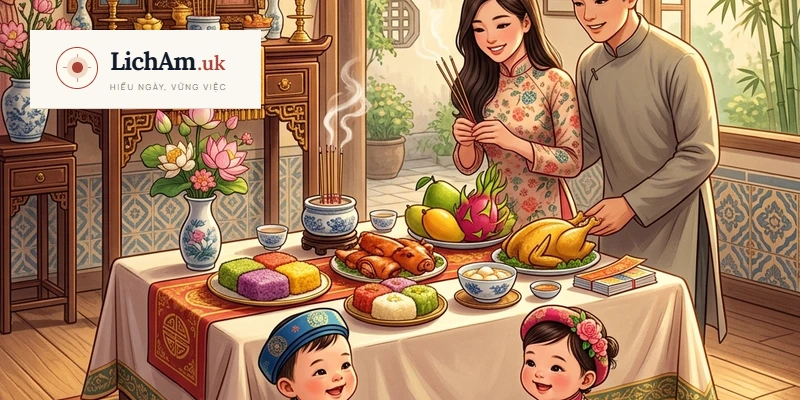 Nghi lễ bốc đồ đoán nghề nghiệp tương lai của bé trong ngày cúng thôi nôi
