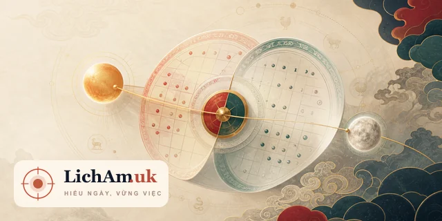 Minh họa chuyển đổi ngày dương sang ngày âm trên LichAm.uk